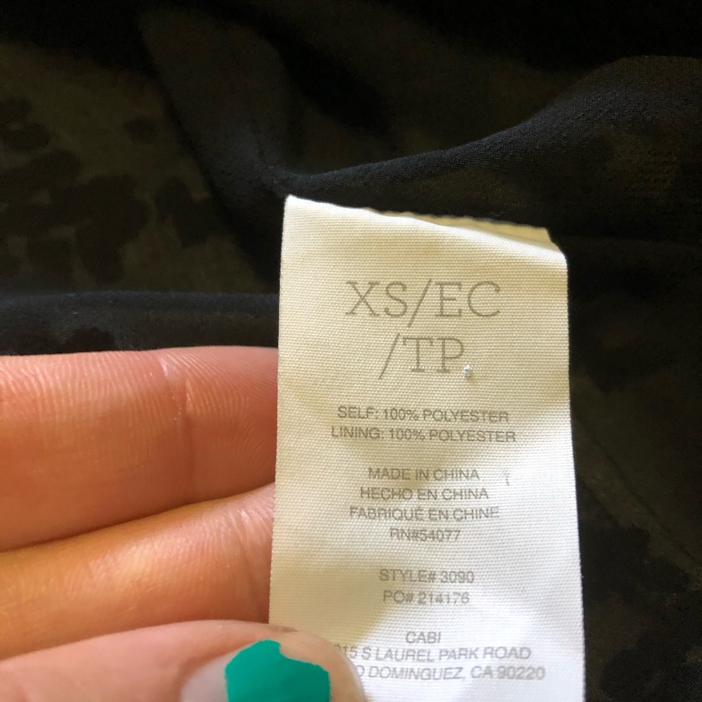 4/$25CAbi Black White Print Sleeveless Top Size XS - Picture 6 of 9